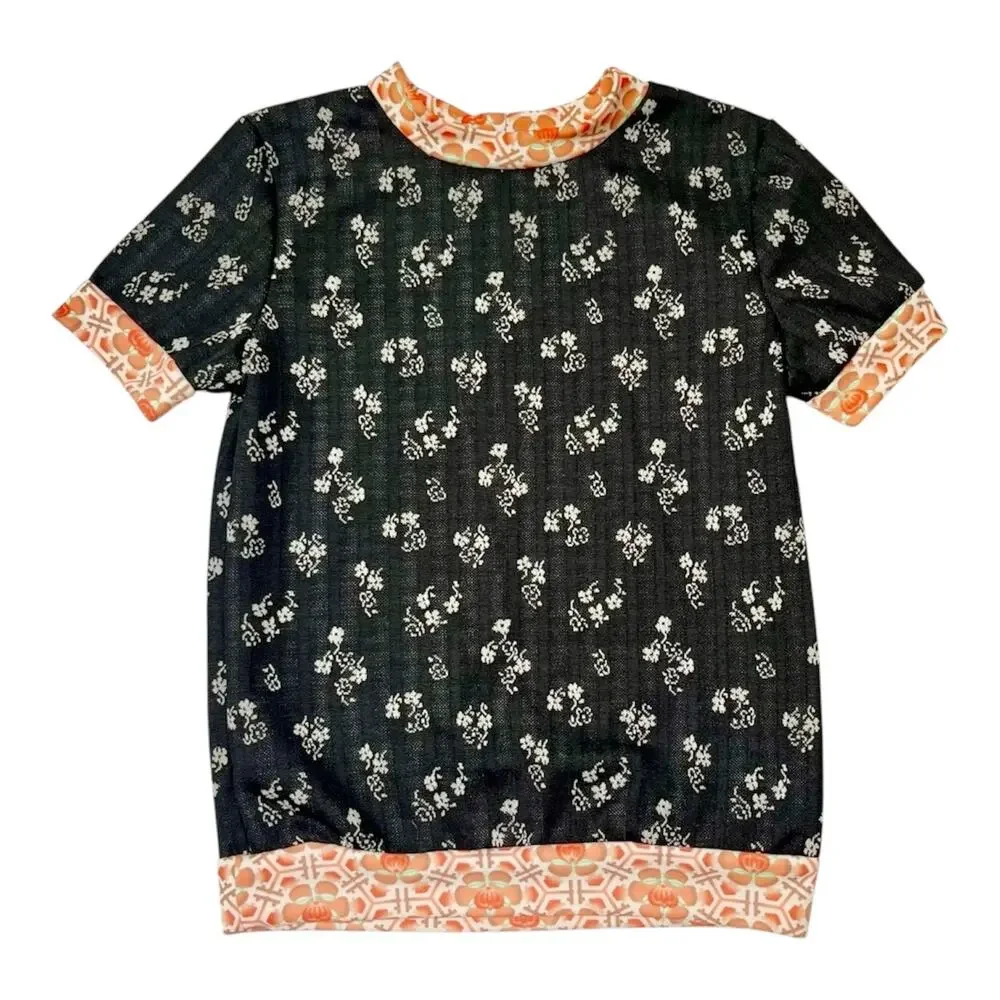 Mixed Print Floral Tunic Top